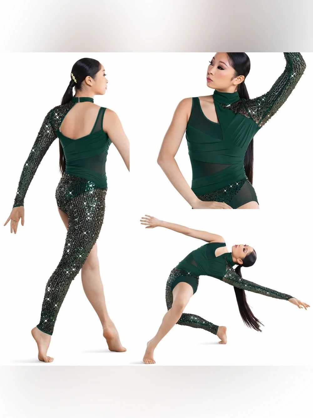 Revolution Tenth House Solo Dance Costume Green contemporary unitard TH25233 PA